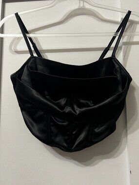 Satin bustier crop top